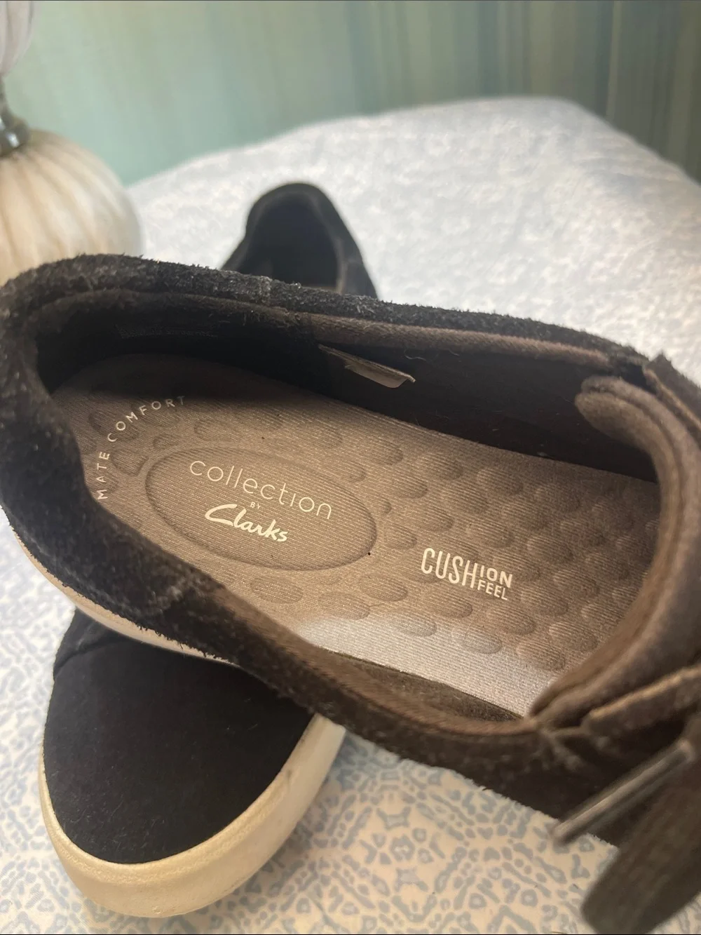 Clark’s Black Suede Lace-Up Sneakers - Women's Casual Shoes Size